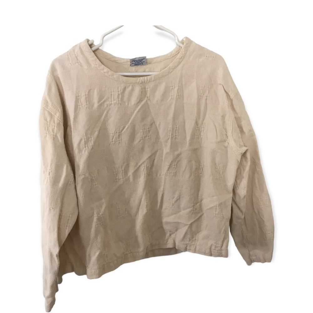 Vintage cotton USA 100% cotton beige long sleeve top